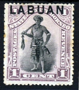 LABUAN Queen Victoria 1894-96 LABUAN Overprint 1c. North Borneo P14½ SG 62 MNG