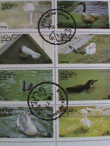 ​OMAN STAMP 1977 COLORFUL LOVELY WORLD ENDANGER BIRDS-CTO MINI SHEET VERY FINE