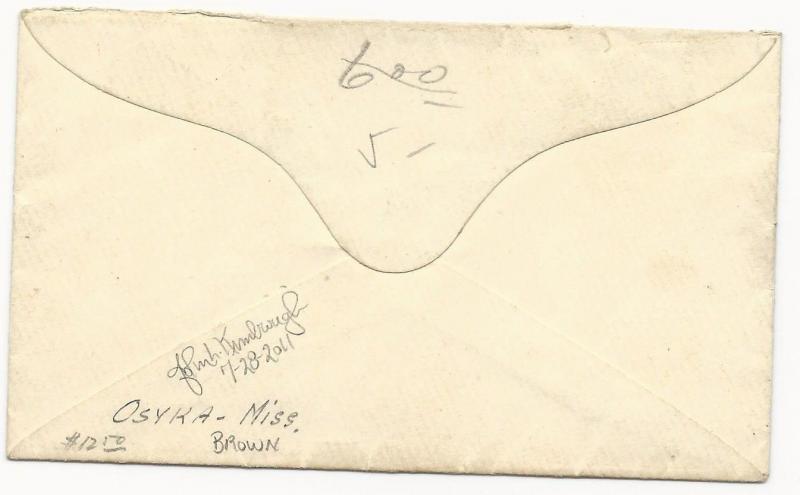 CSA Scott #4 Stone 2 on Cover Osyka, MS June 7 (1862) Military Address VF