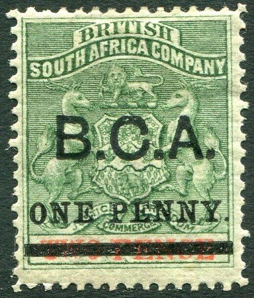 BRITISH CENTRAL AFRICA-1895  1d on 2d Sea-Green & Vermilion Sg 20 MOUNTED MINT 