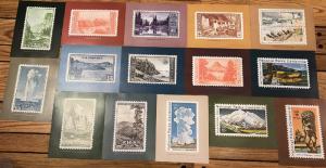 15 National Parks Centennial 1872-1972 stamp posters suitable for framing