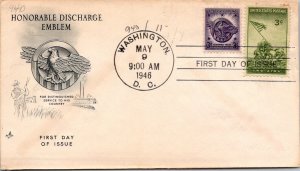 FDC 1946 - Honorable Discharge Emblem - Washington, DC - F33462