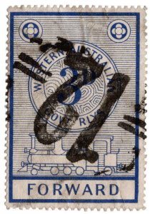 (I.B) Australia - Western Australia Railways : Parcels 3d (1907)