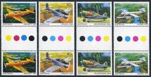 Australia 759-762 gutter, MNH. Michel 736-739. Military training planes, 1980.