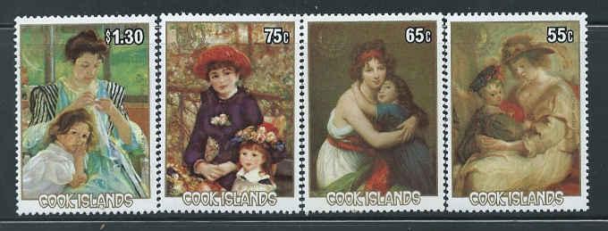 Cook Islands - Paintings with Children - 4 Stamp Set - 3L-010