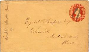 United States York Conklin Centre c1860 ms  1851-1888  3c Washington Nesbitt ...