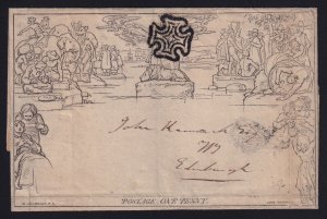 Great Britain 1840 1d Mulready Lettersheet Perth Maltese Cross to Edinburgh