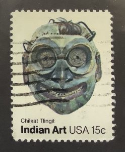 USA 1980 Scott 1835 used - 15c, American Folk Art, Indian Art, Chilkat Tlingit