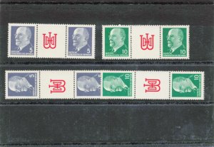 GERMANY DDR 582-583  ALL 4 GUTTER PAIRS   MNH