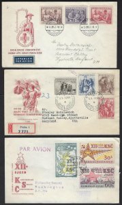 CZECHOSLOVAKIA 1950s 60s COLLECTION OF 22 FDCs COMMERCIALLY MAILED TO US DESTINA