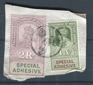 INDIA; Early 1900s GV Portrait type Revenue issues fine POSTMARK PIECE