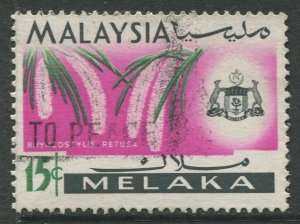 STAMP STATION PERTH Malacca #72 Orchid Type State Crest Used  1965