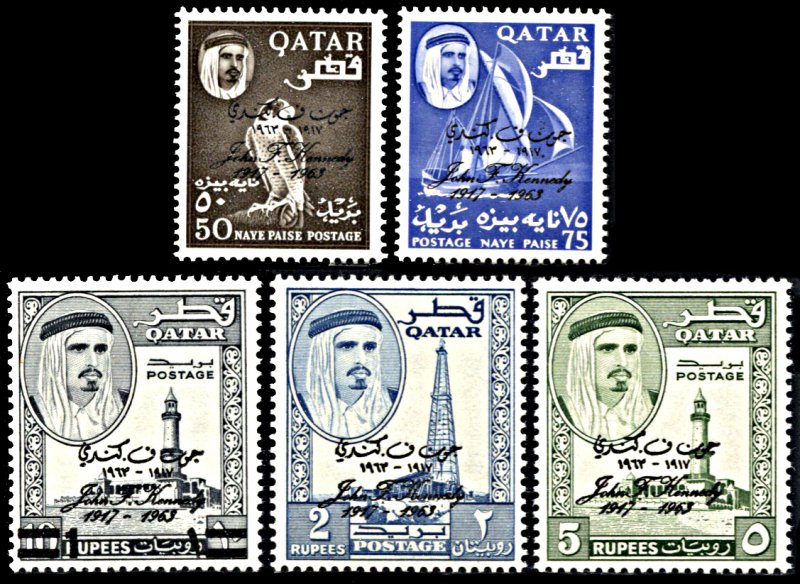 Qatar 42-46, MNH, J.F. Kennedy In Memoriam Overprint