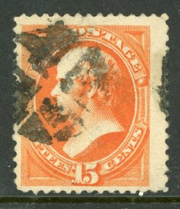 USA 1879 Continental 15¢ Webster Fancy Scott 189 VFU  I519 ⭐⭐⭐⭐⭐⭐