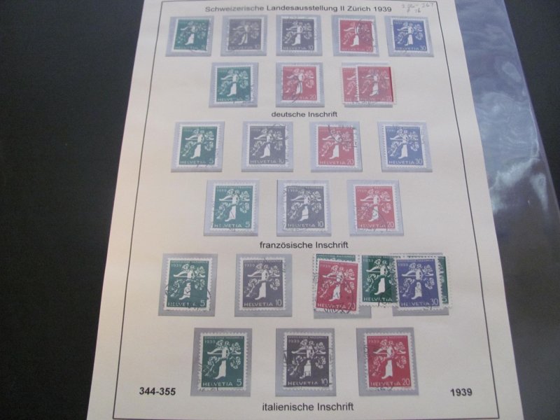 SWITZERLAND USED STAMPS & COVERS COLL. ON PAGES 1930-2005 $2K-$3K CAT. XF (191)