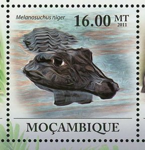 Crocodiles Stamp Melanosuchus Niger Reptile Souvenir Sheet MNH #4308-4313