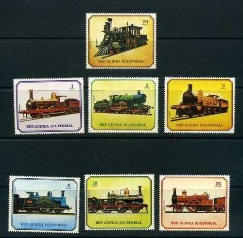 Equatorial Guinea #7868-7874 MNH Locomotives Trains CV€3.50