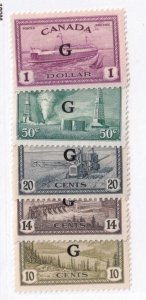 CANADA BACK OF THE BOOK # 016-025 VF-MNH G COMPLETE SET CAT VALUE $212+