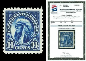 Scott 565 1923 14c American Indian Perf 11 Mint Graded SUPERB 98 NH w/ PSE CERT