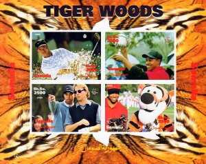 Somalia 1999 Tiger Woods and Tigger/M.Mouse DISNEY Sheetlet (4) Imperforated MNH