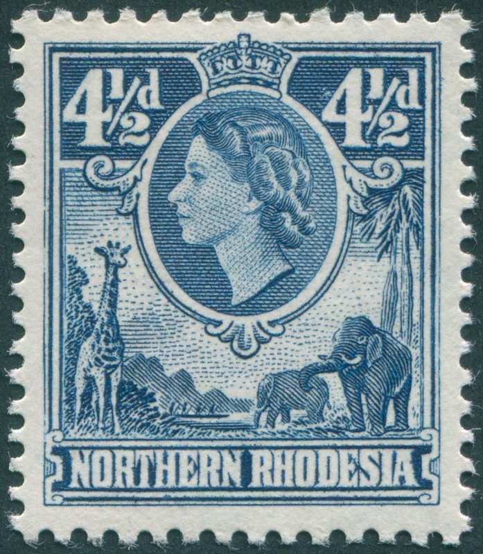 Northern Rhodesia 1953 4½d deep blue SG67 unused