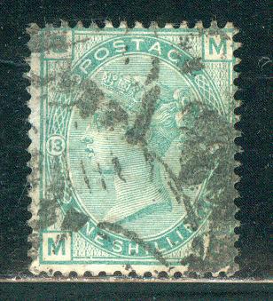 Great Britain Scott # 64, used, plate # 13/MQ, num