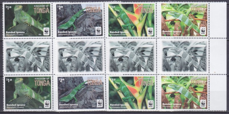 2016 Tonga 2098-2101x2+Tab WWF / Reptiles 20,00 €