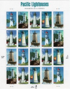 Scott #4150a Pacific Lighthouses (Diamond Head) Full Sheet of 20 Stamps - MNH