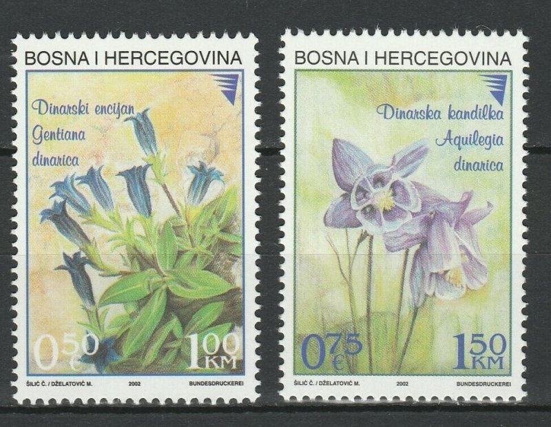 Bosnia Herzegovina 2002 Flowers 2 MNH Stamps