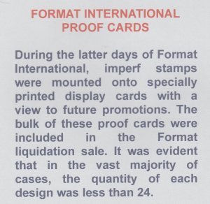 MONTSERRAT 1985 SEA ISLAND COTTON  imperf on FORMAT INTERNATIONAL PROOF CARD