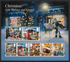 MS3135 2010 Christmas Wallace & Gromit miniature sheet UNMOUNTED MINT