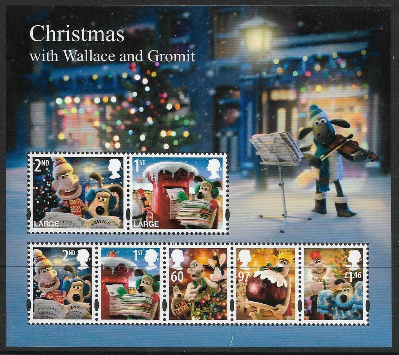 MS3135 2010 Christmas Wallace & Gromit miniature sheet UNMOUNTED MINT