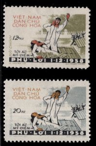 North Vietnam. Scott 97-98 Phu Loi Massacre stamp  set Unused