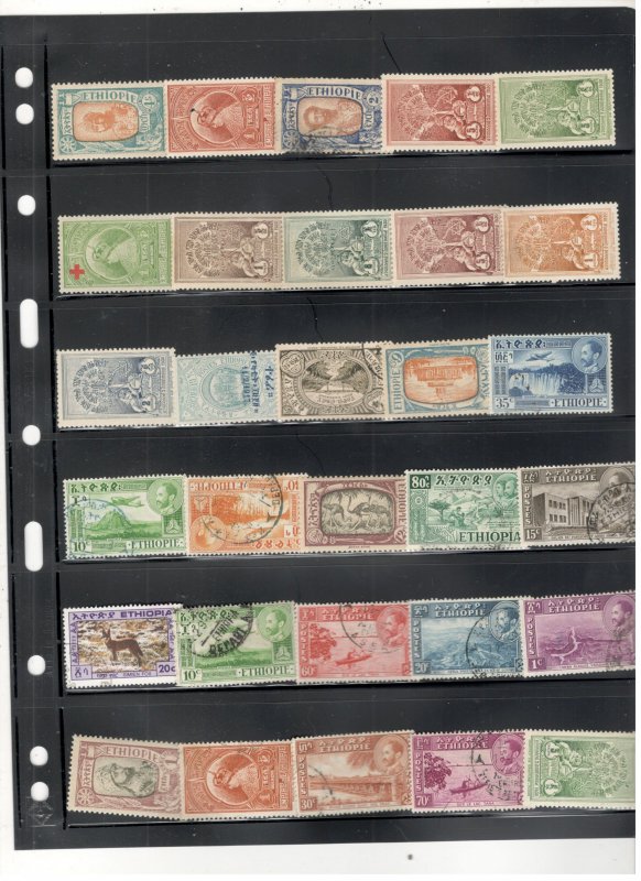 ETHIOPIA COLLECTION ON STOCK SHEET MINT/USED