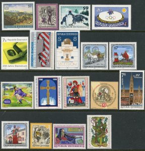 AUSTRIA Sc#1744-1756, 1760-1765 1998 Nineteen Different Complete Stamps OG MNH