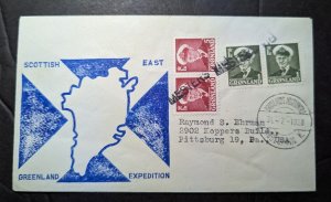 1958 Greenland Cover to Pittsburgh PA USA Scottish East Greenland Expedition