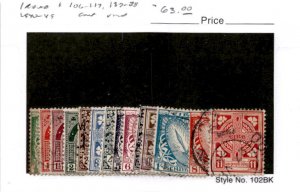 Ireland, Postage Stamp, #106-117, 137-138 Used, 1940-42 Map, Sword (AK)