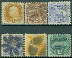 EDW1949SELL : USA 1869 Scott #112-17 Very Fine, Used. Very Fresh. Catalog $727.