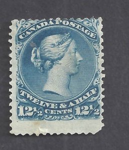 CANADA #28 MINT OGH 12 1/2 CENT BLUE LARGE QUEEN BS31683