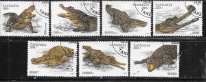 Tanzania  #1463-1469 Crococdiles,Aligators set complete (CTO) CV$8.50