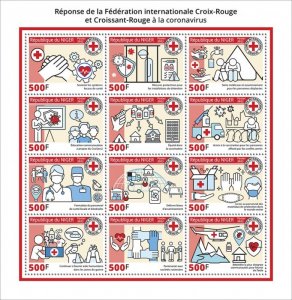 NIGER - 2022 - Red Cross & Coronavirus - Perf 12v Sheet - Mint Never Hinged