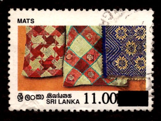 Sri Lanka SURCHARGED 1997 Mats Handicrafts 11r on 10.50r Scott.1190 Used (#3)