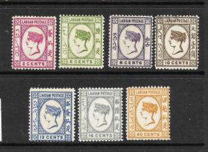 LABUAN  1892-93    QV  SET 7  MLH/FU   SG 39/47