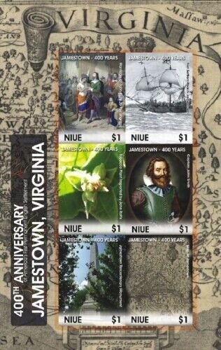 Niue 2007 - Jamestown Virginia 400th Anniversary - Sheet of 6 - Scott 837 - MNH