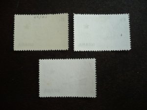 Stamps - Ghana - Scott# 14-16 - Mint Hinged and Used Set of 3 Stamps