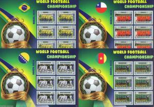 TOGO 2014 LIBERIA WORLD CUP SOCCER CHAMPIONSHIP BRAZIL 2014 SHEET SET MINT NH