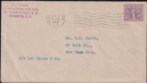 US 537 VF FDC From Washington, D.C. Mar.3 1919 H.F. Colman C/C