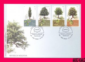 MOLDOVA 2018 Nature Flora Trees Leaves & Fruits Seeds Chestnuts Acorns FDC