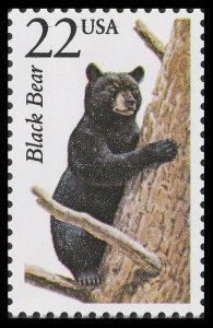 US 2299 North American Wildlife Black Bear 22c single MNH 1987