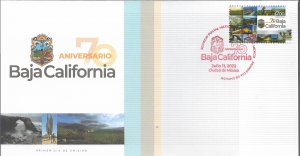 vtadc.J) 2022 MEXICO, BAJA CALIFORNIA 70TH ANNIVERSARY, FDC